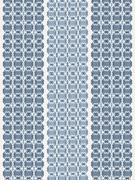 'Medallion Stripe' Wallpaper by Nathan Turner - Blues - Removable / 26 in. x 4.5 ft.