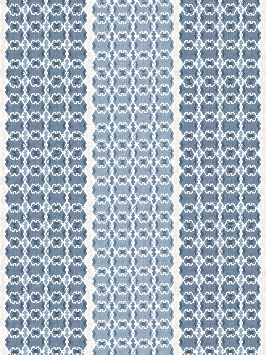 'Medallion Stripe' Wallpaper by Nathan Turner - Blues - Removable / 26 in. x 4.5 ft.