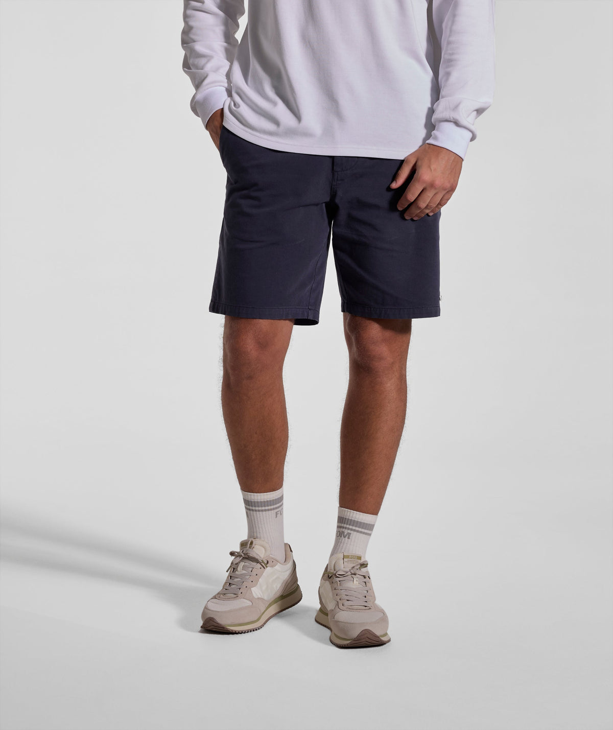 Mens Cotton Twill Chino Shorts - Navy
