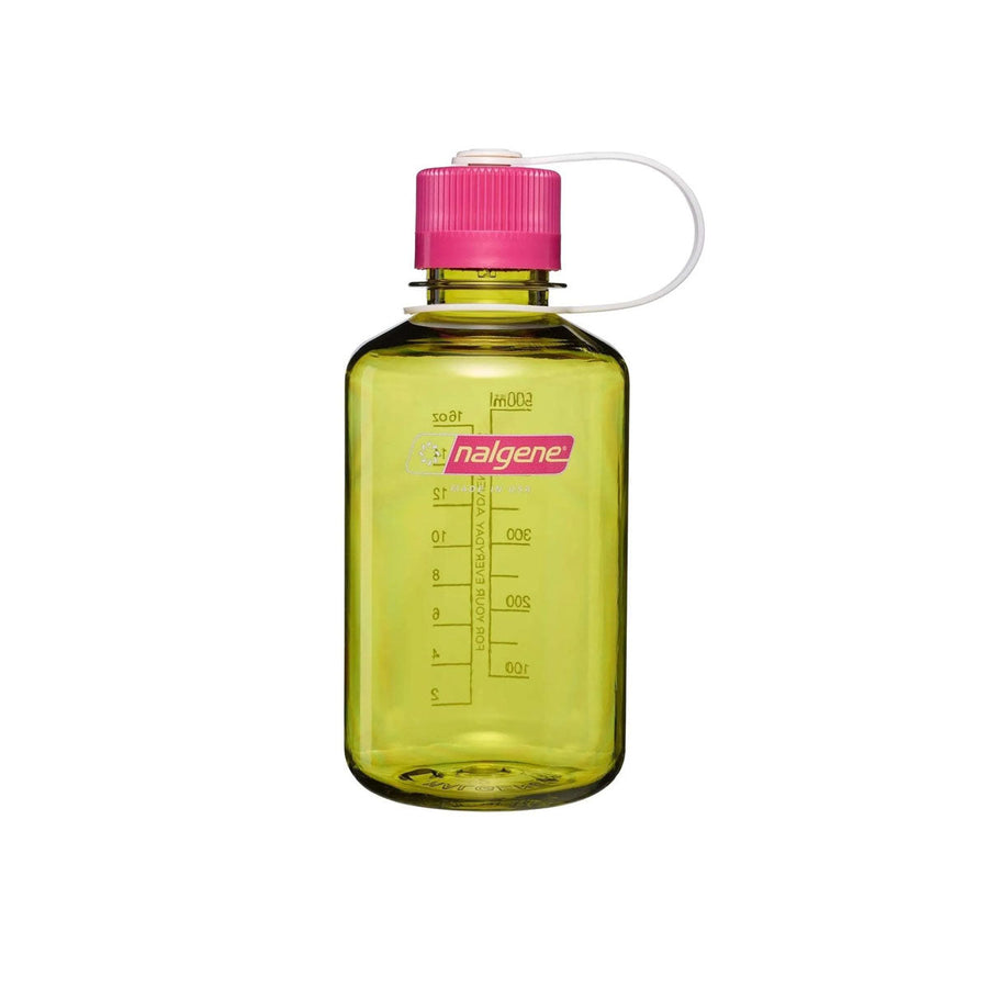 Nalgene Narrow Mouth 500ml Tritan Renew Water Bottle - Endive - Fuchsia Purple Cap