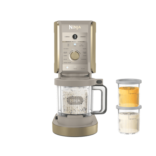 Ninja CREAMi Deluxe 10-in-1 Ice Cream and Frozen Drink Maker in Stone Gold | NC501UKSTGD | by SharkNinja