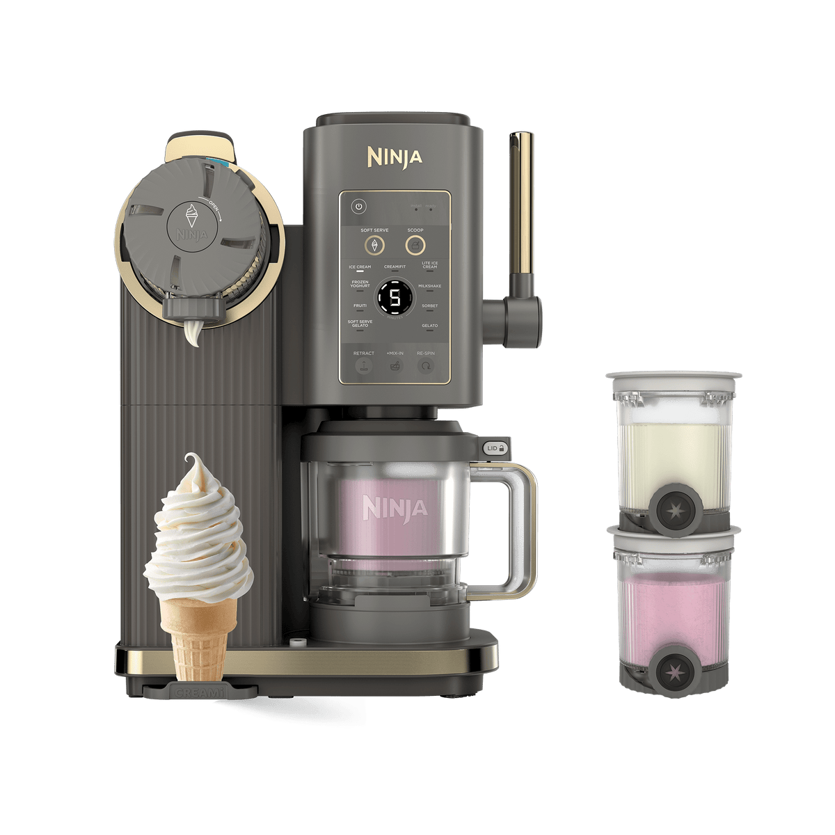 Ninja CREAMi Scoop & Swirl 13-in-1 Ice Cream and Soft Serve Maker in Mocha | NC701UKBR | by SharkNinja