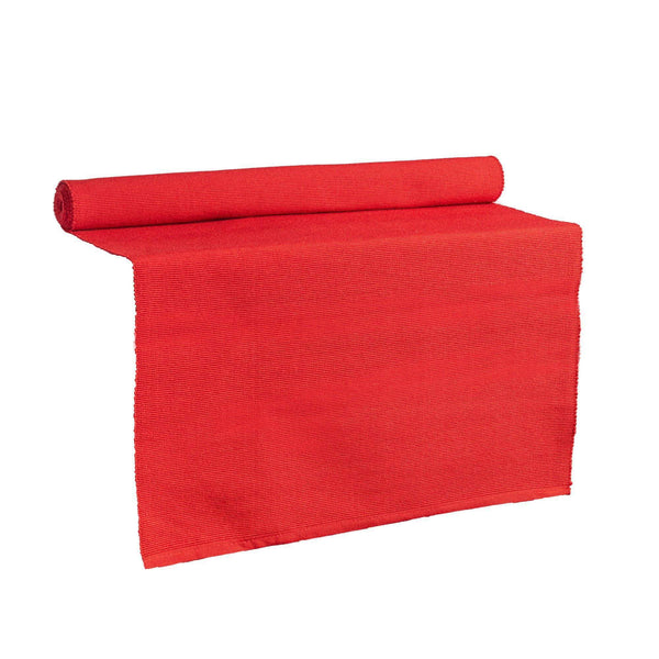 Ribbed Cotton Table Runner - Red