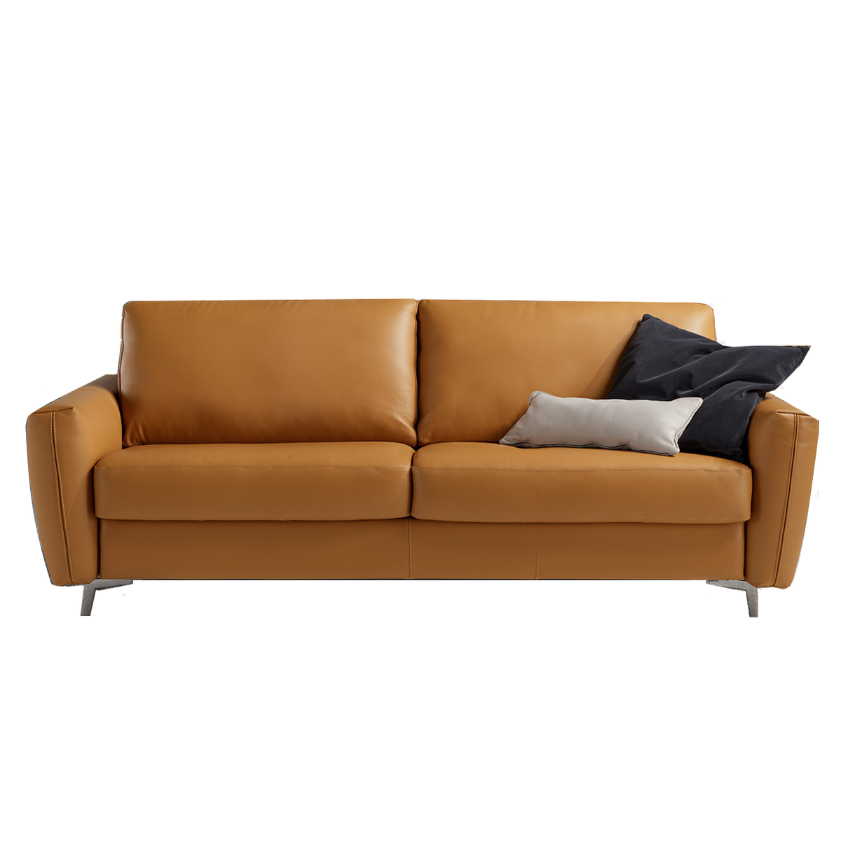 Weston Italian Leather Easy Open Sofa Bed - Choice Of Sizes & Leathers - 3 Seater Sofa Bed {2 Seat Cushion} 2327 / Cuoio - 4011 - Cat F