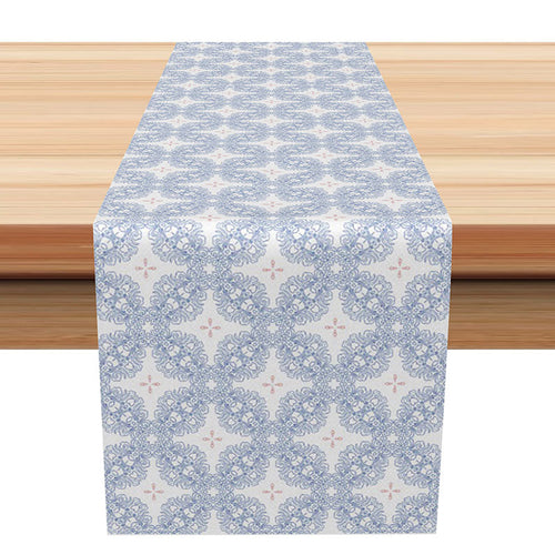 Aperturee Classic Medieval Table Runner with Abstract Floral Pattern, for Gothic and Vintage Style Dining Decor, 12x72in (WxH), 15.52 USD, table run