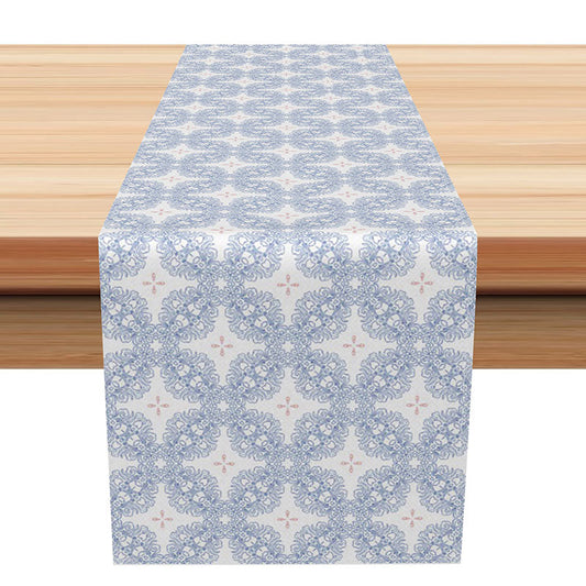 Aperturee Classic Medieval Table Runner with Abstract Floral Pattern, for Gothic and Vintage Style Dining Decor, 12x72in (WxH), 15.52 USD, table run
