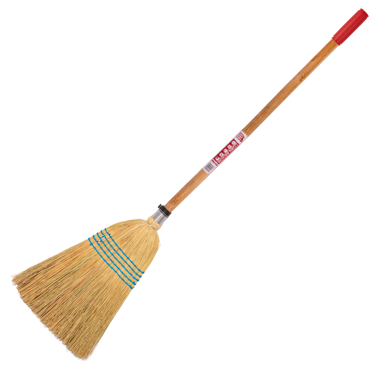 Small Natural Corn Broom | Short Wooden Handle Traditional Dry Surface Broom