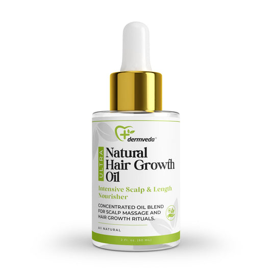Dermveda Ultra Natural Hair Growth Oil, Scalp Massage Oil Blend, 2 Fl Oz