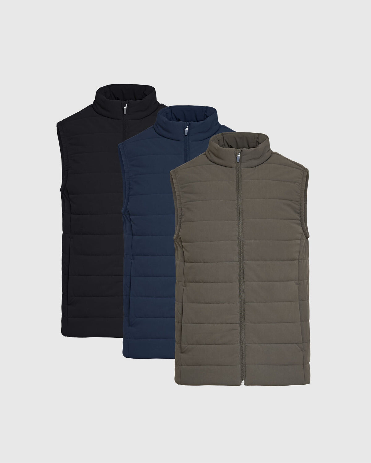True Classic Neutral Navy Blue Puffer Vest 3-Pack | Small