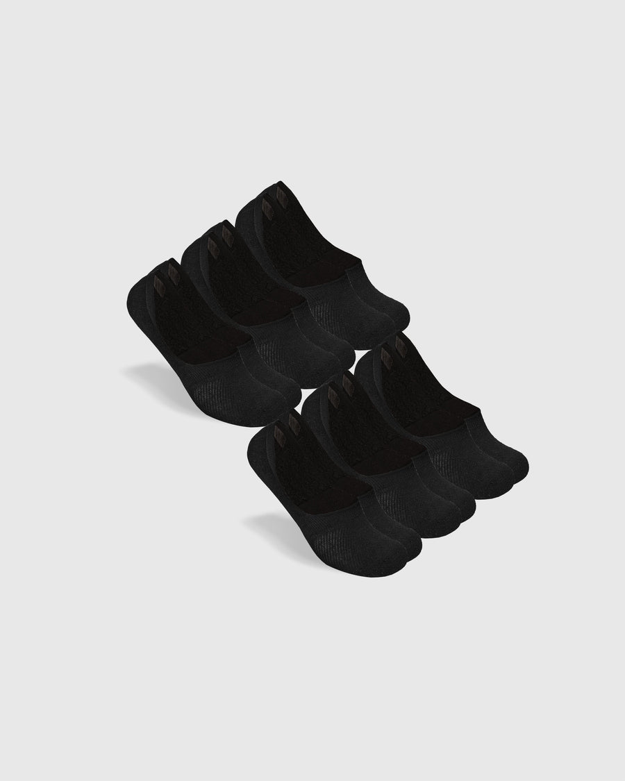 True Classic Black Never Show Socks 6-Pack | Medium