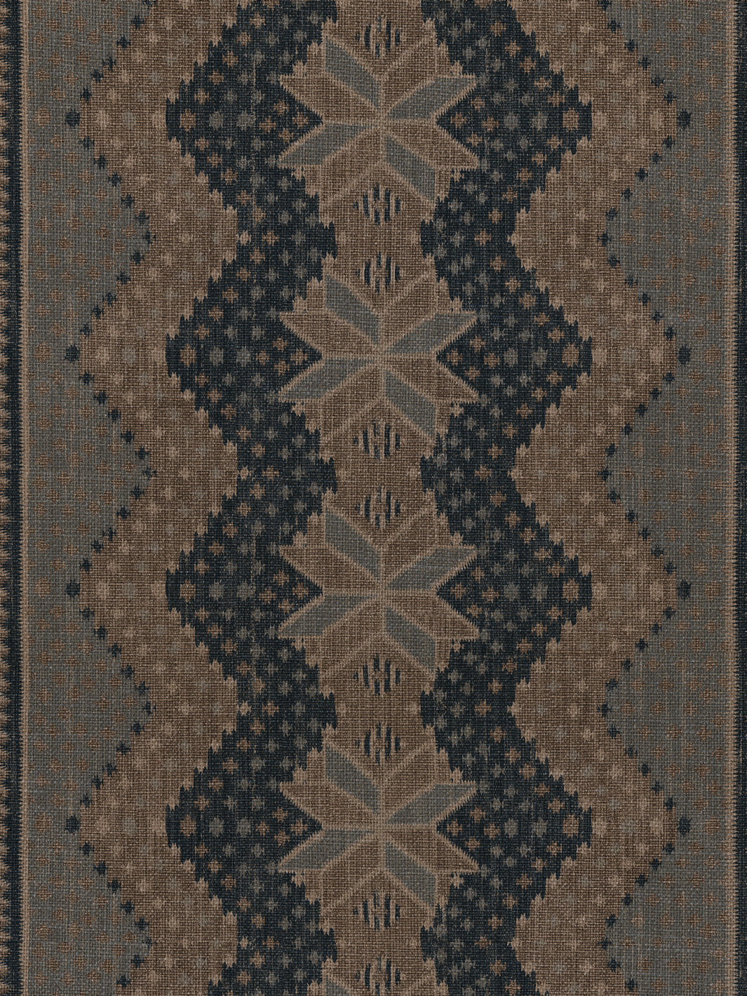 'Northstar Blanket' Burlap Wallpaper by Nathan Turner - Blue Brown - Burlap Roll