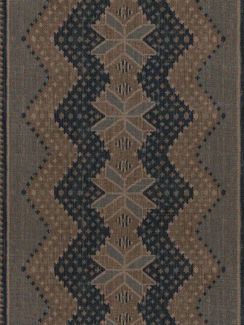 'Northstar Blanket' Burlap Wallpaper by Nathan Turner - Blue Brown - Burlap Roll