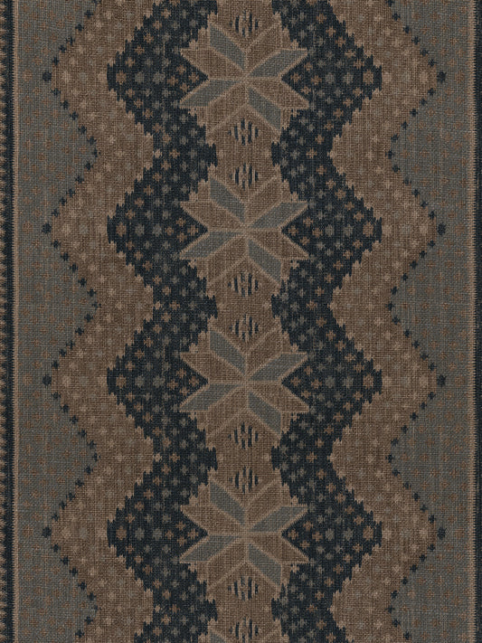 'Northstar Blanket' Burlap Wallpaper by Nathan Turner - Blue Brown - Burlap Roll
