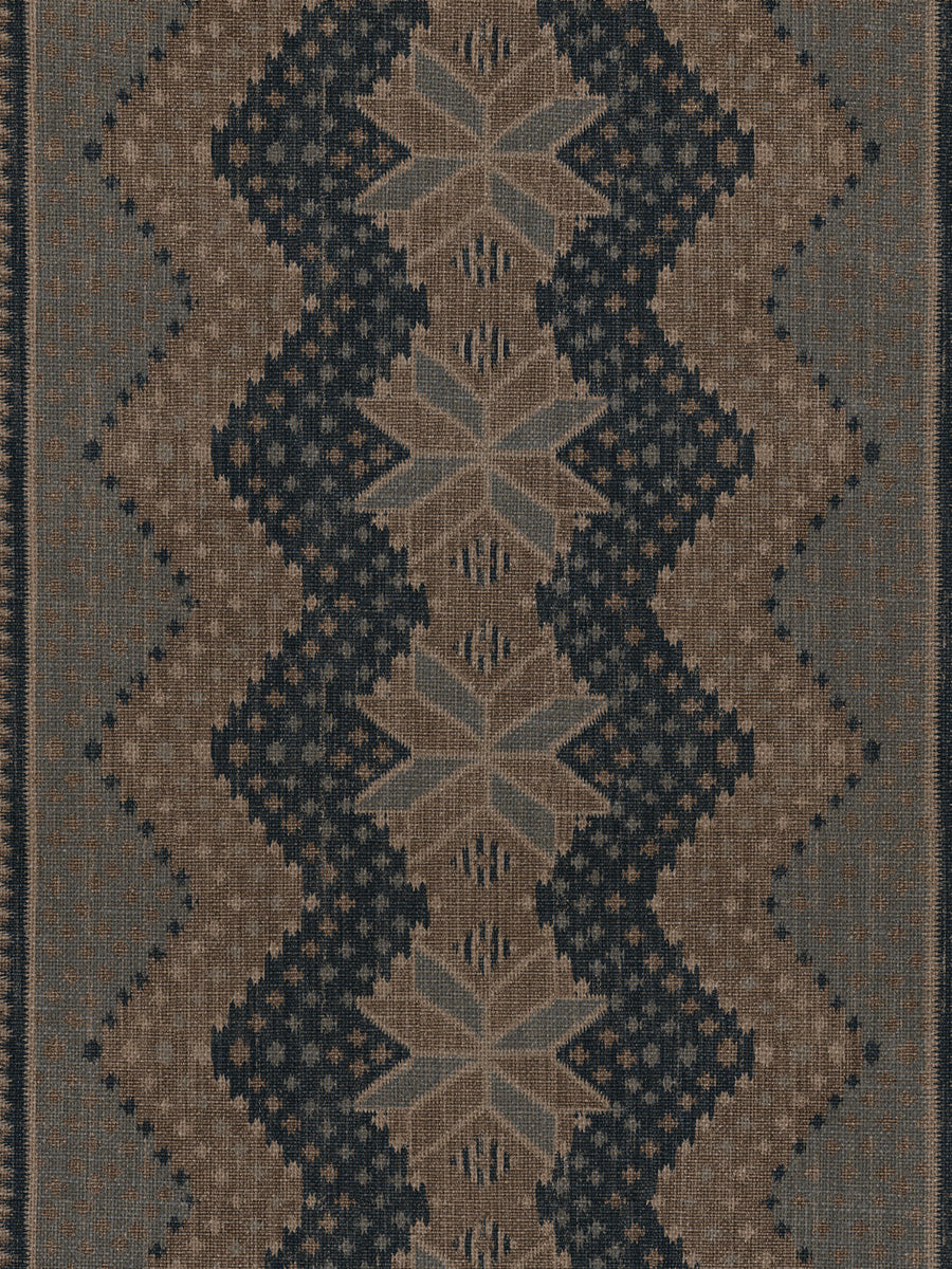 'Northstar Blanket' Burlap Wallpaper by Nathan Turner - Blue Brown - Burlap Roll