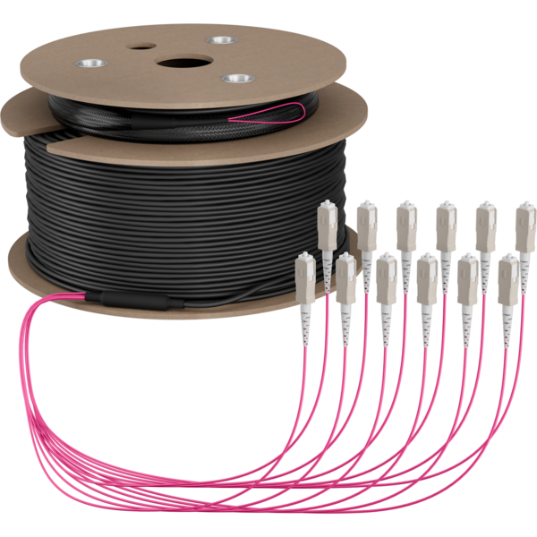Trunkkabel U-DQ(ZN)BH OM4 12G (1x12) SC-SC, 100m Dca LSZH
