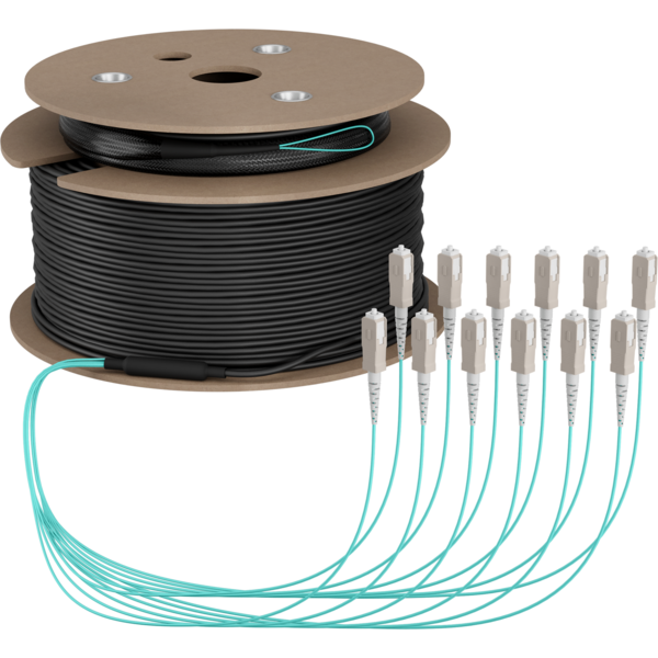 Trunkkabel U-DQ(ZN)BH OM3 12G (1x12) SC-SC, 180m Dca LSZH