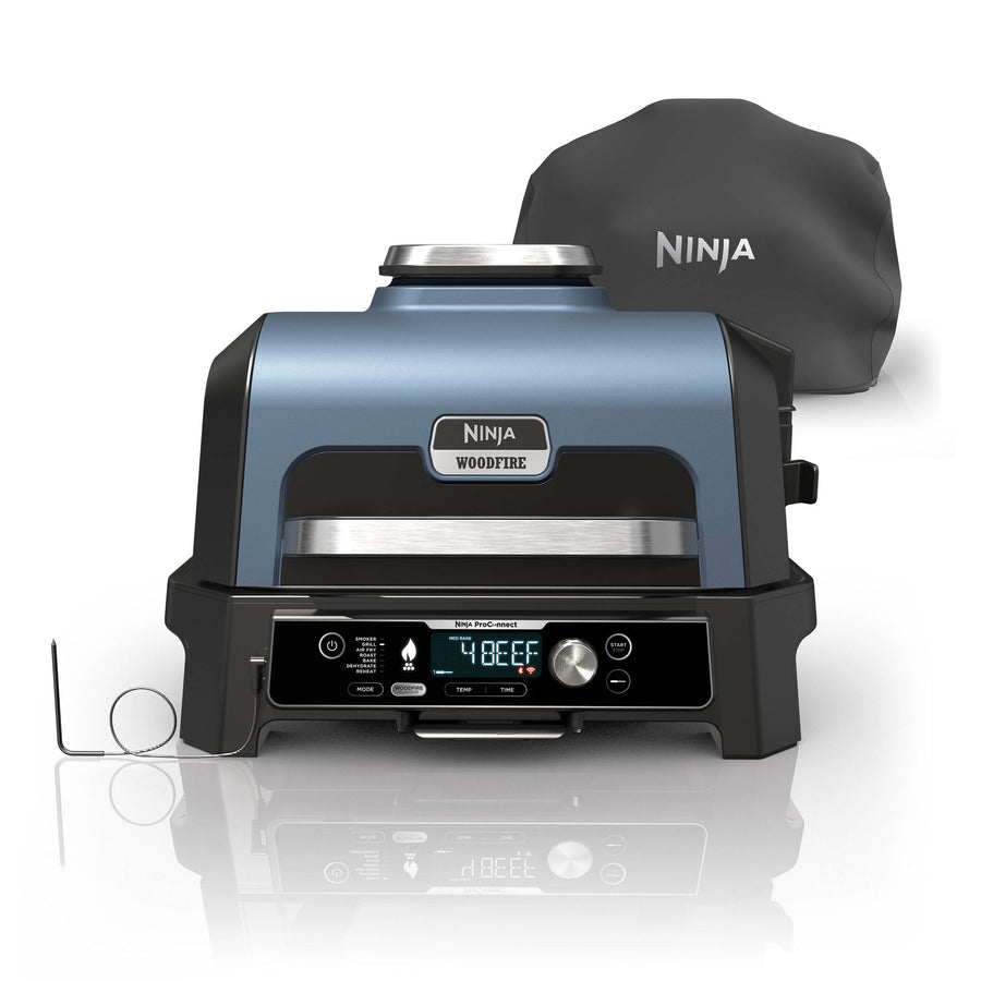 Ninja Woodfire Pro Connect XL Electric BBQ Grill & Smoker with Cover in Black | OG901BNDUK | by SharkNinja