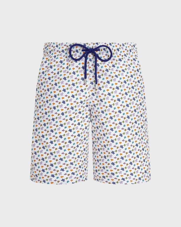 Vilebrequin - Men Long Swim Shorts Micro Ronde Des Tortues - Swimwear - Okoa - White - Size XXL