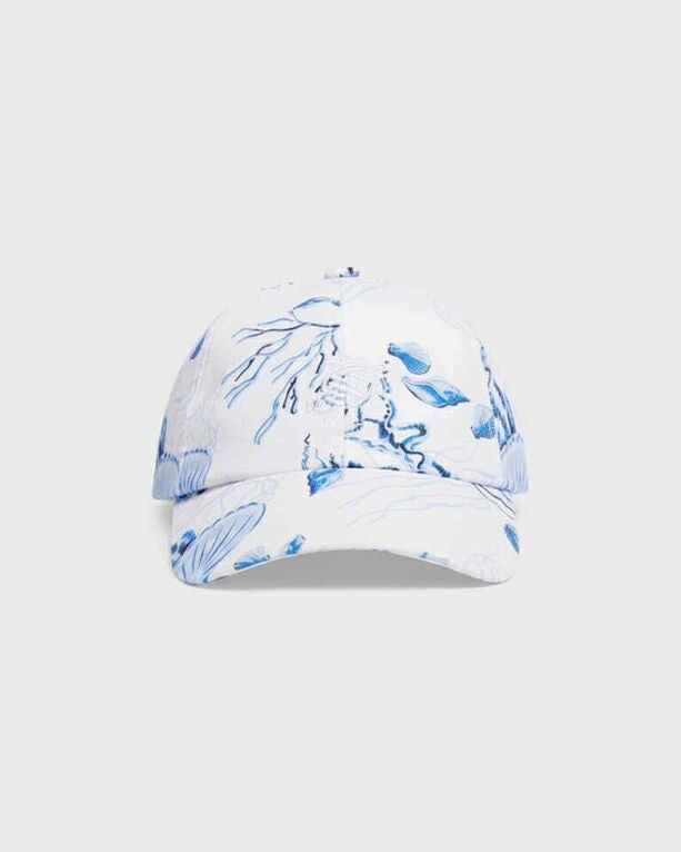 Vilebrequin - Men Linen Cap Medusa And Shells - Caps - Camo - White - Size OSFA