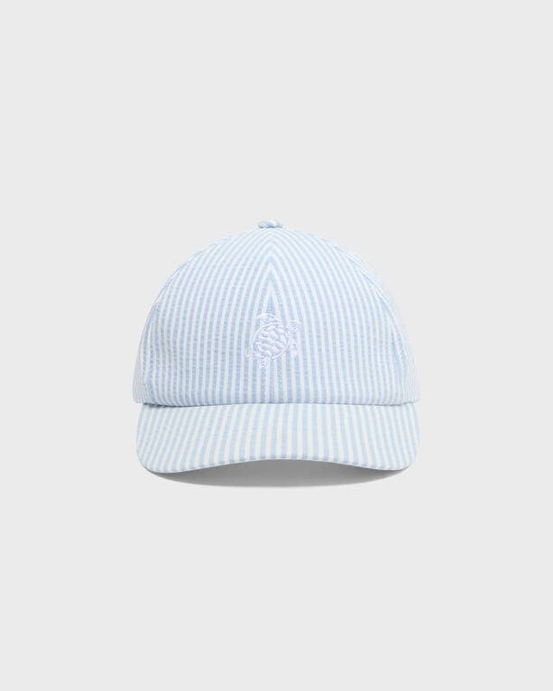 Vilebrequin - Men Seersuckers Stripes Cap - Caps - Camo - Blue - Size OSFA