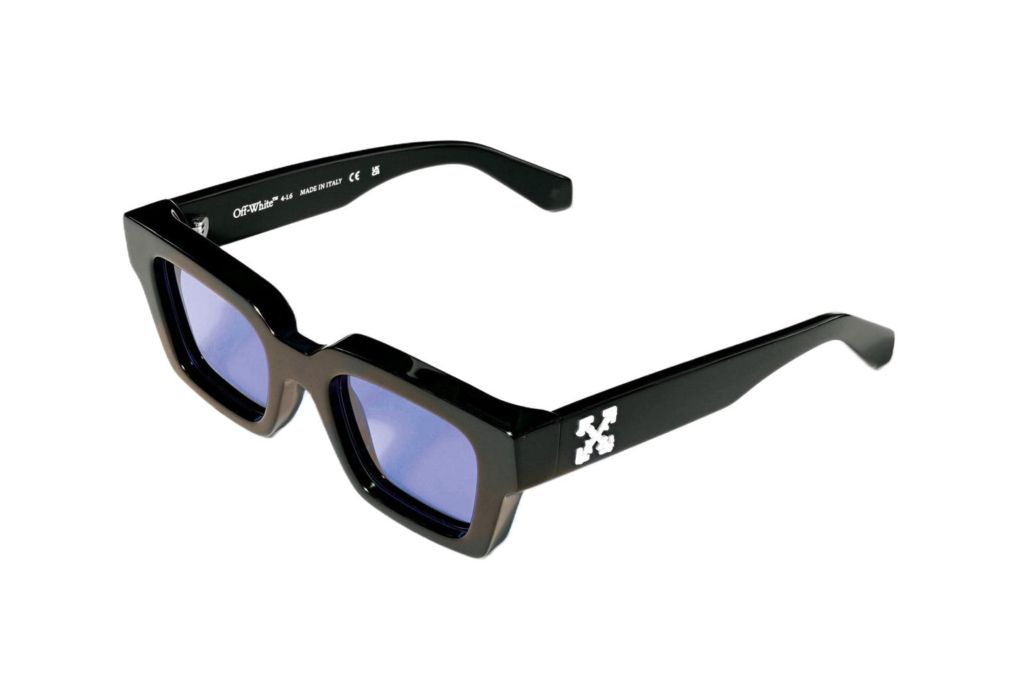 Off-White OW1022 VIRGIL 1037 Unisex Sunglasses Acetate Black Light blue Squared Normal