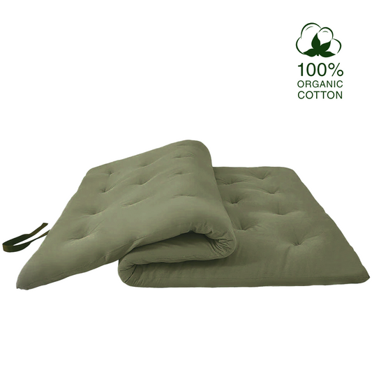 Classic Floor Mattress - Olive Green / TWIN: 75"L x 39"W / Classic (2.5 IN)-non-removable cover