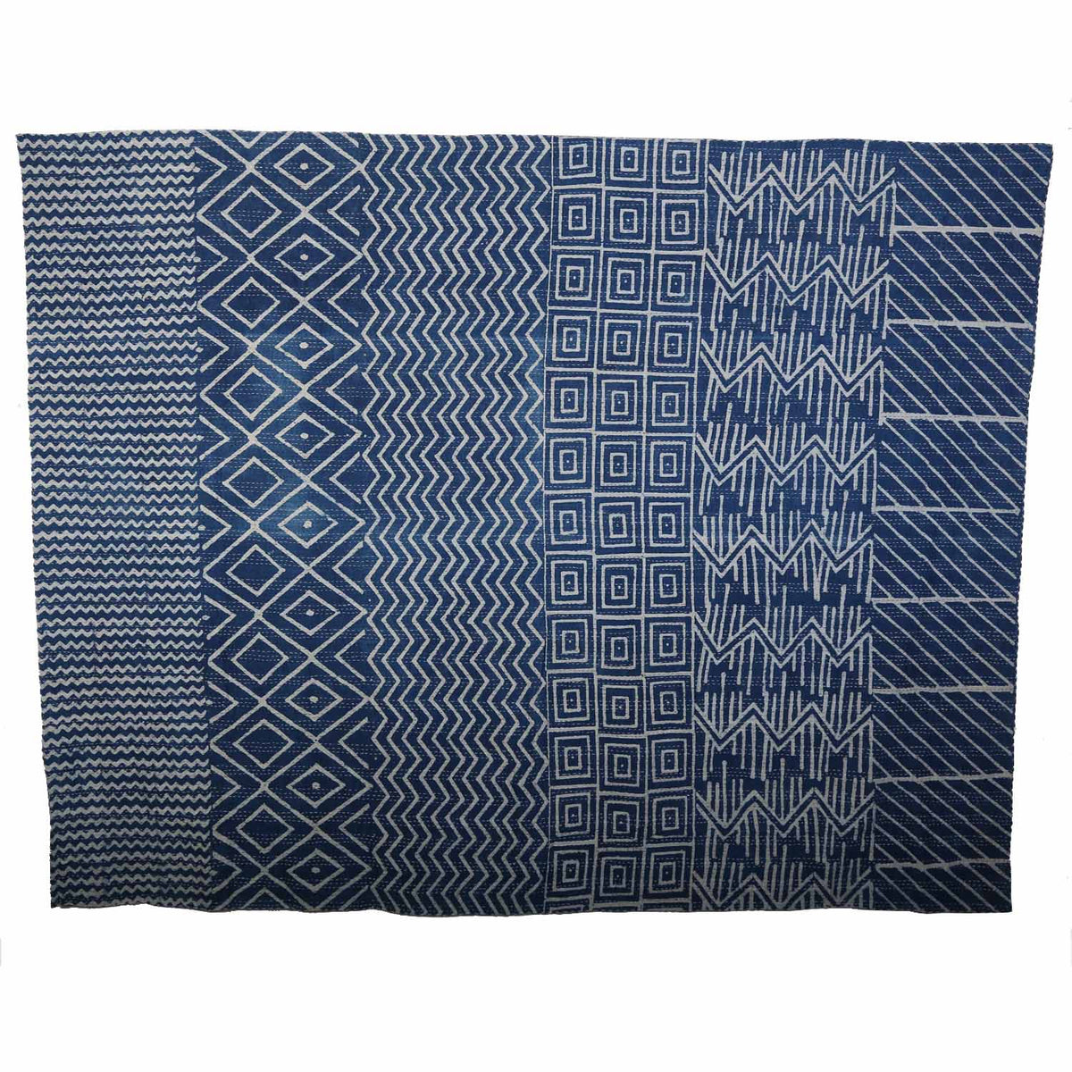 Ethno Tagesdecke Kantha Blau