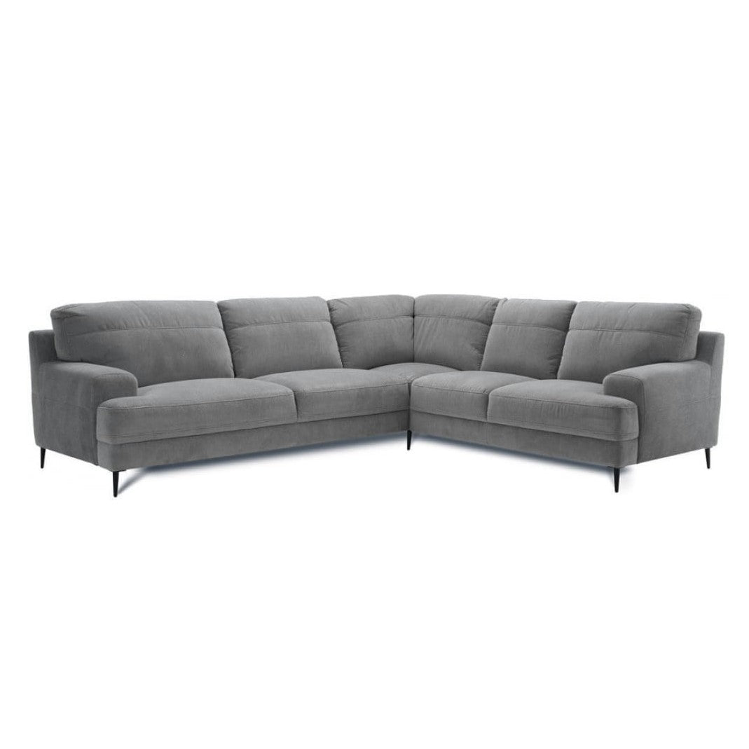 Oscar Velvet Corner Sofa Collection - Choice Of Sizes & Velvet - 2 Corner 3 Sofa - Right Hand Facing / STORM GREY - 265
