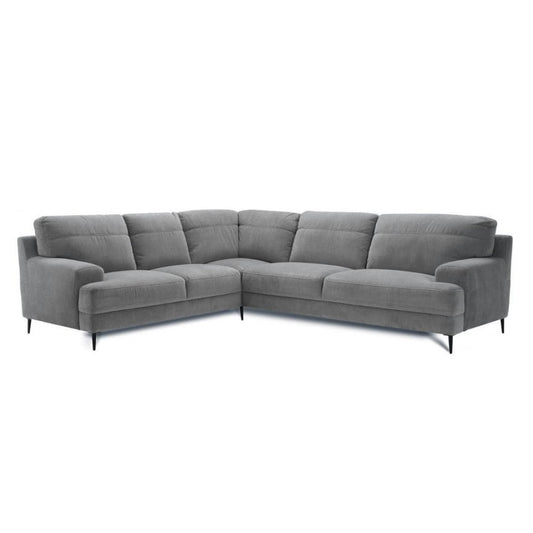 Oscar Velvet Corner Sofa Collection - Choice Of Sizes & Velvet - 2 Corner 3 Sofa - Left Hand Facing / STORM GREY - 265