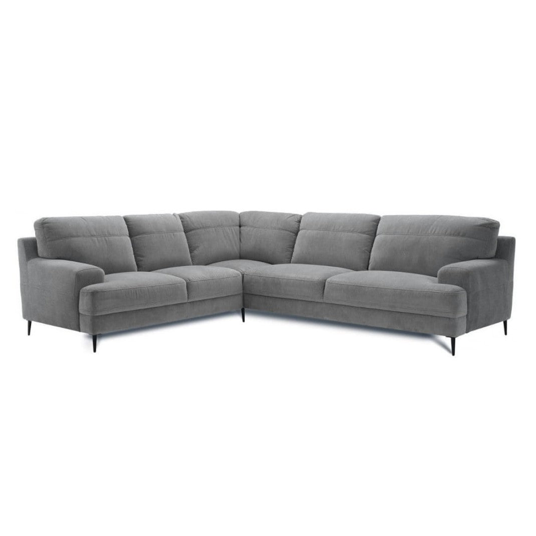 Oscar Velvet Corner Sofa Collection - Choice Of Sizes & Velvet - 2 Corner 3 Sofa - Left Hand Facing / STORM GREY - 265