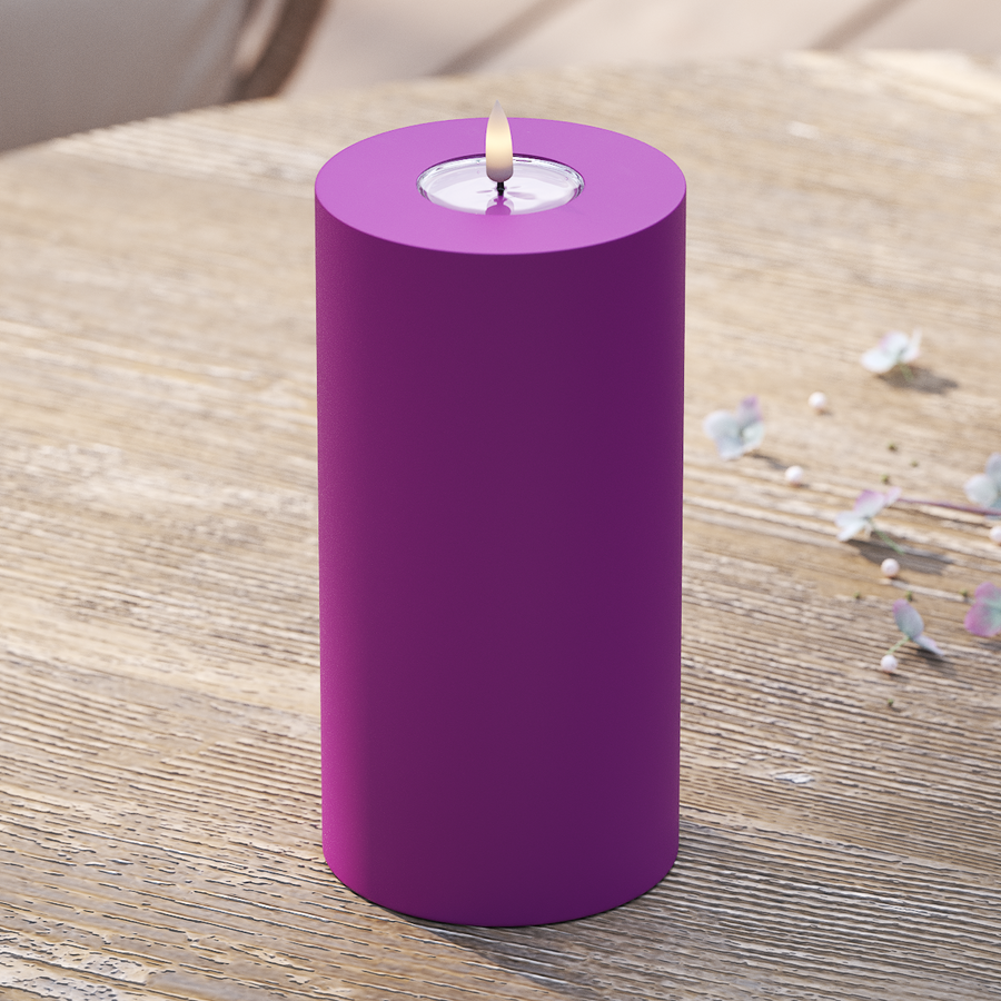 LED-Blockkerzen für den Außenbereich Ø 10 x 20 cm Violett