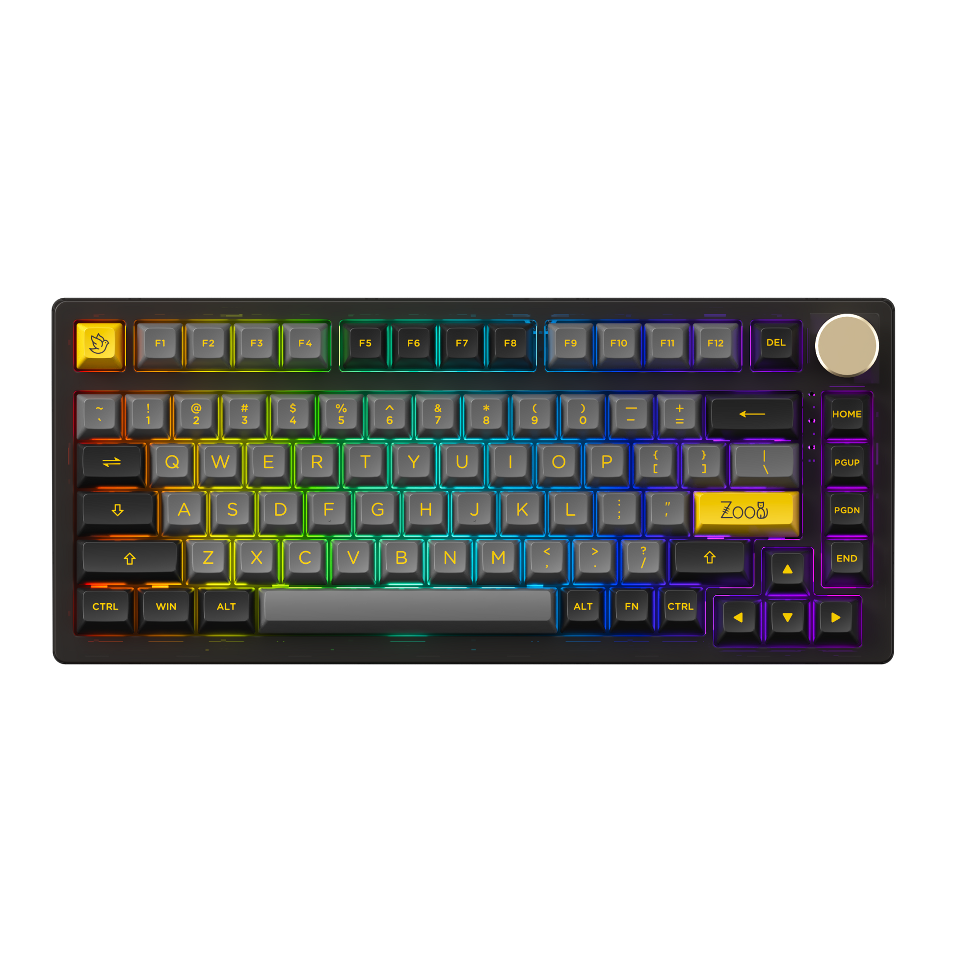 Black & Gold PC75B Plus v2 - Akko CS Crystal Wine Red