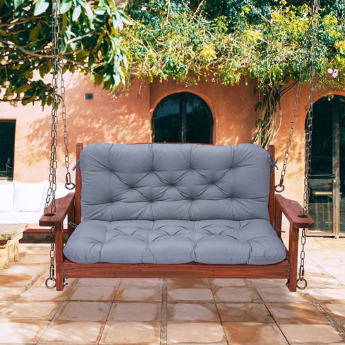 2 Seater Swing Bench Cushion Garden Furniture Tufted Seat and Backrest Bench Pads Hammock Cushions - Dark Grey