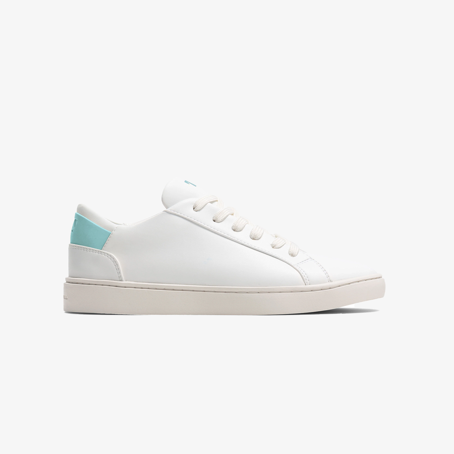 Men's Lace Up | White-Aqua | Size: 8