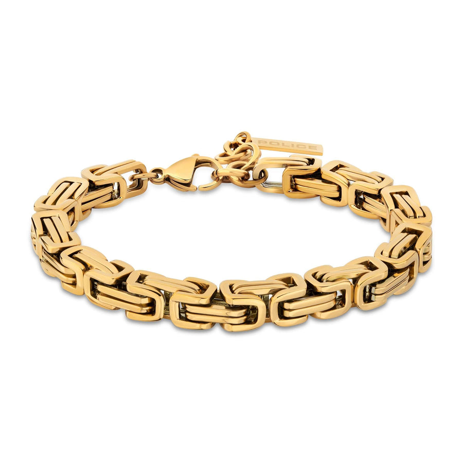 Police Herren Armband Kette Gold 21 cm Edelstahl Herrenarmband Schmuck Herrenkette Goldkette Herrenkette