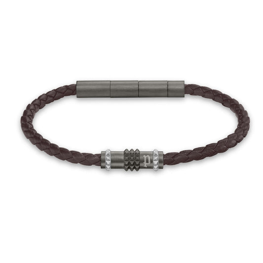 Police Herren Armband Leder Braun - Braided Lederband Herrenarmband - Armband Leder Herren