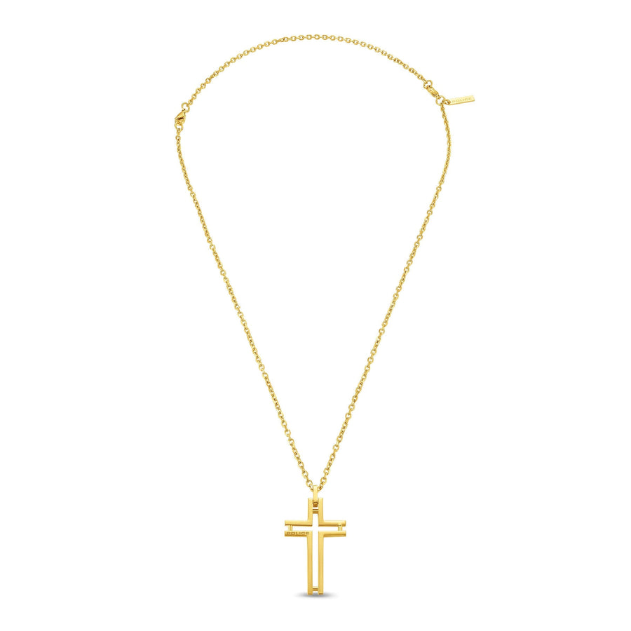 Police Herren Kette Halskette Kreuz Gold Edelstahl Kette Anhänger Halskette Herrenkette