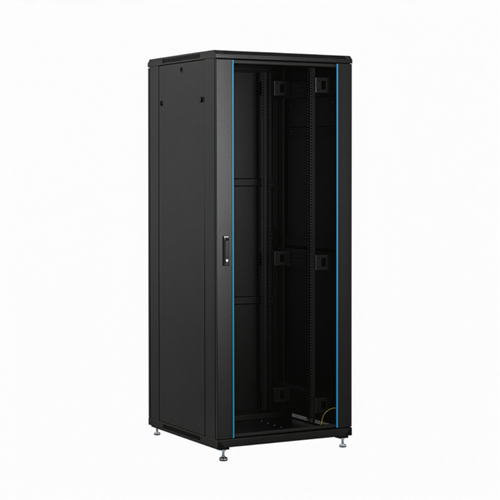 19'' Netzwerkschrank PEL 42HE 600x600 RAL9005, Front Glas 1-tlg., Rück Stahl 1-tlg. 1 x SH