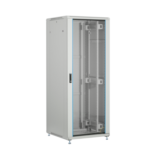 19'' Netzwerkschrank PEL 42HE 800x800 RAL7035, Front Glas 1-tlg., Rück Stahl 1-tlg. 1 x SH