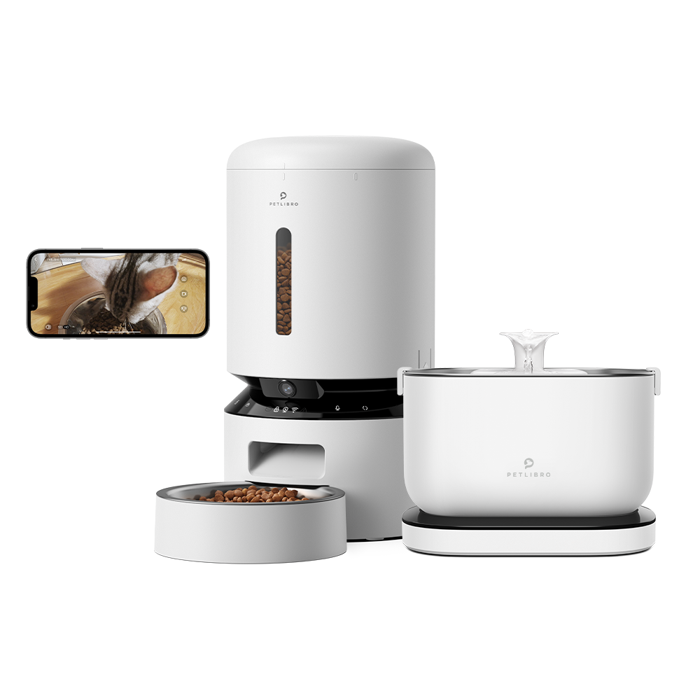 Petlibro Camera Feeder & Battery-Operated Fountain Kit, automatic cat feeder with camera