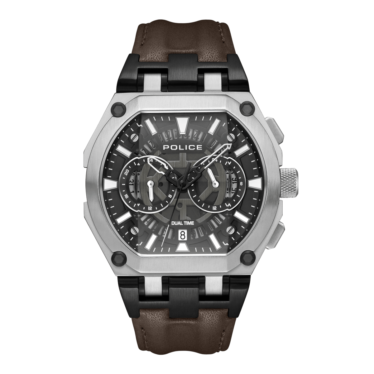 Police Herren Armbanduhr Analog Quarz Edelstahl Silber 44 mm - Police Uhr - Günstig Kaufen