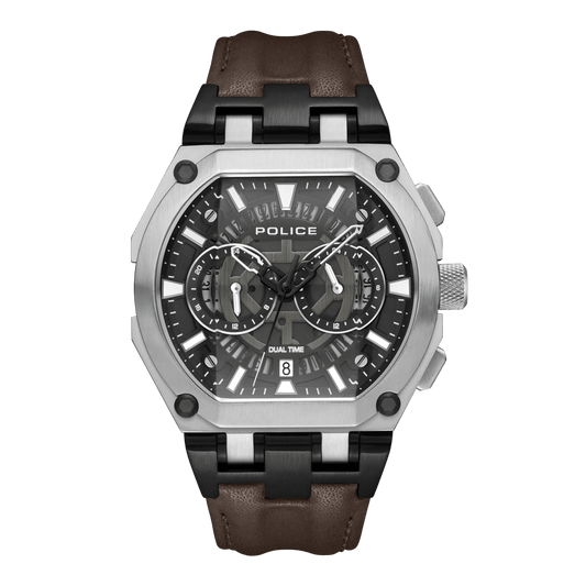 Police Herren Armbanduhr Analog Quarz Edelstahl Silber 44 mm - Police Uhr - Günstig Kaufen
