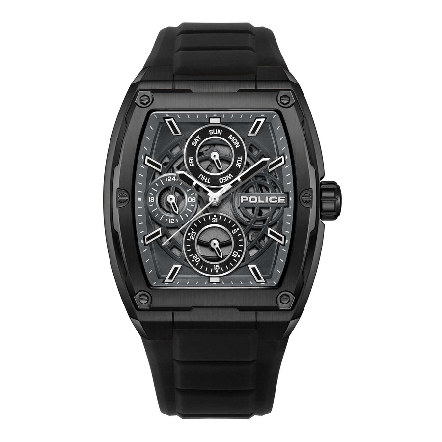 Police Herren Armbanduhr Chronograph Analog Schwarz 44mm Edelstahl/Gummi Herrenuhr Armbanduhr Chronograph Schwarz 44mm Edelstahl/Gummi Herrenuhr