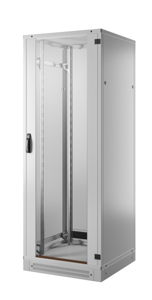 19" Netzwerkschrank-Set PRO 42HE, 800x1000 mm, RAL7035, 4f. Lüfter, Netzltg. +Sockel