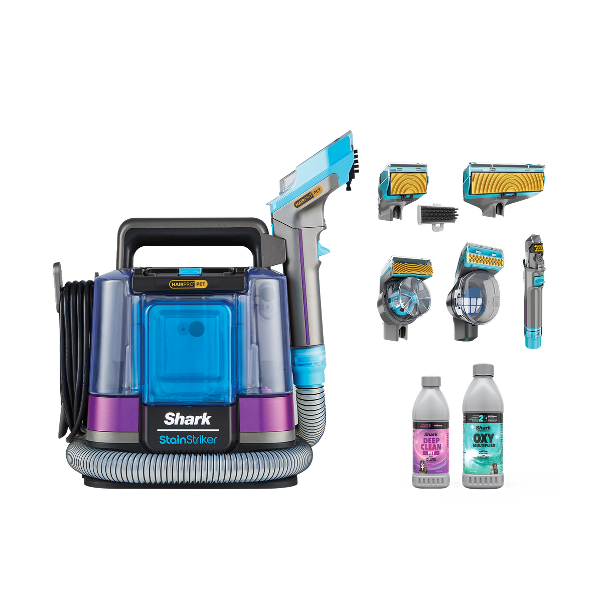 Shark StainStriker HairPro Pet Stain & Spot Cleaner in Dark Silver/Force Fuscia | PX250UKT | by SharkNinja