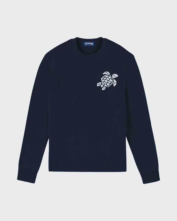 Vilebrequin - Men Cotton And Cashmere Crewneck Sweater Turtle - Pullover - Payol - Blue - Size XL