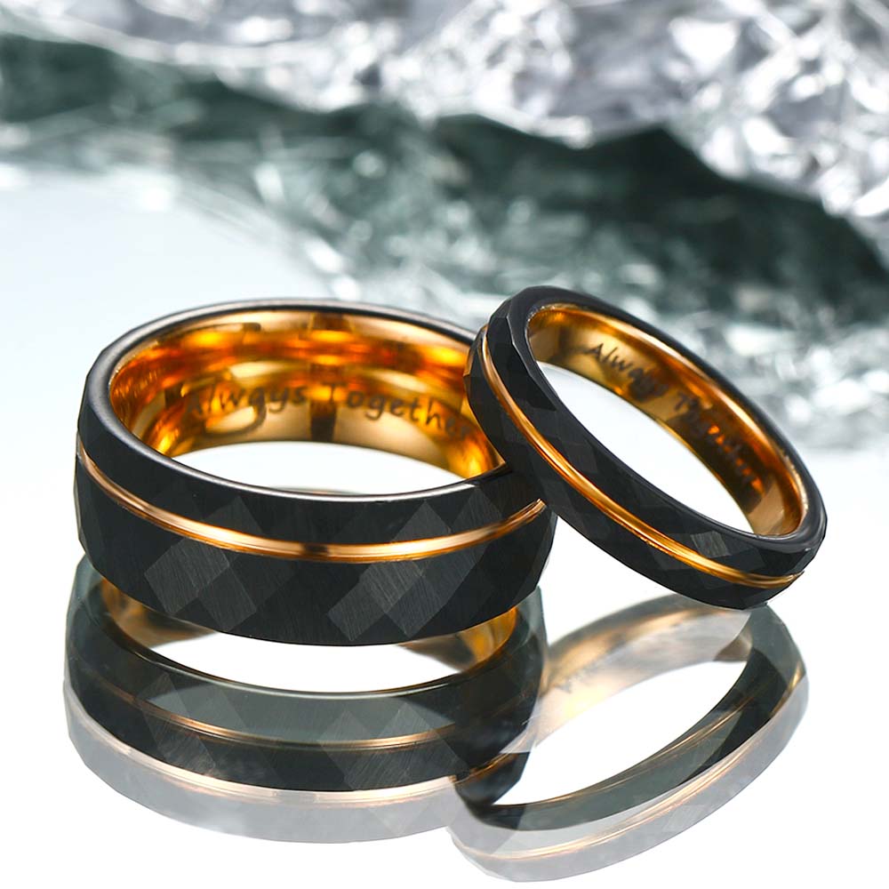 【Paar】Gehämmerter Wolfram Ring - Legende