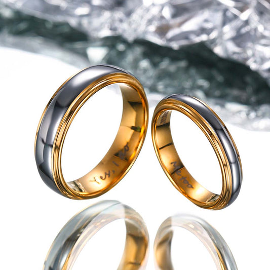 【Paar】Schlichter Vergoldeter Wolfram Ring - Versprechen