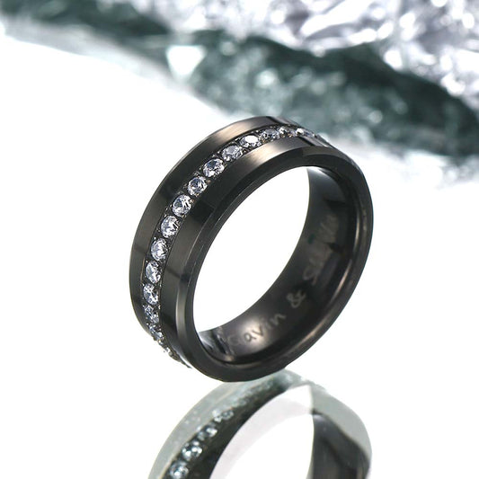【Paar】Wolfram Ring mit Kubischer Zirkon - Göttlicher Ruf