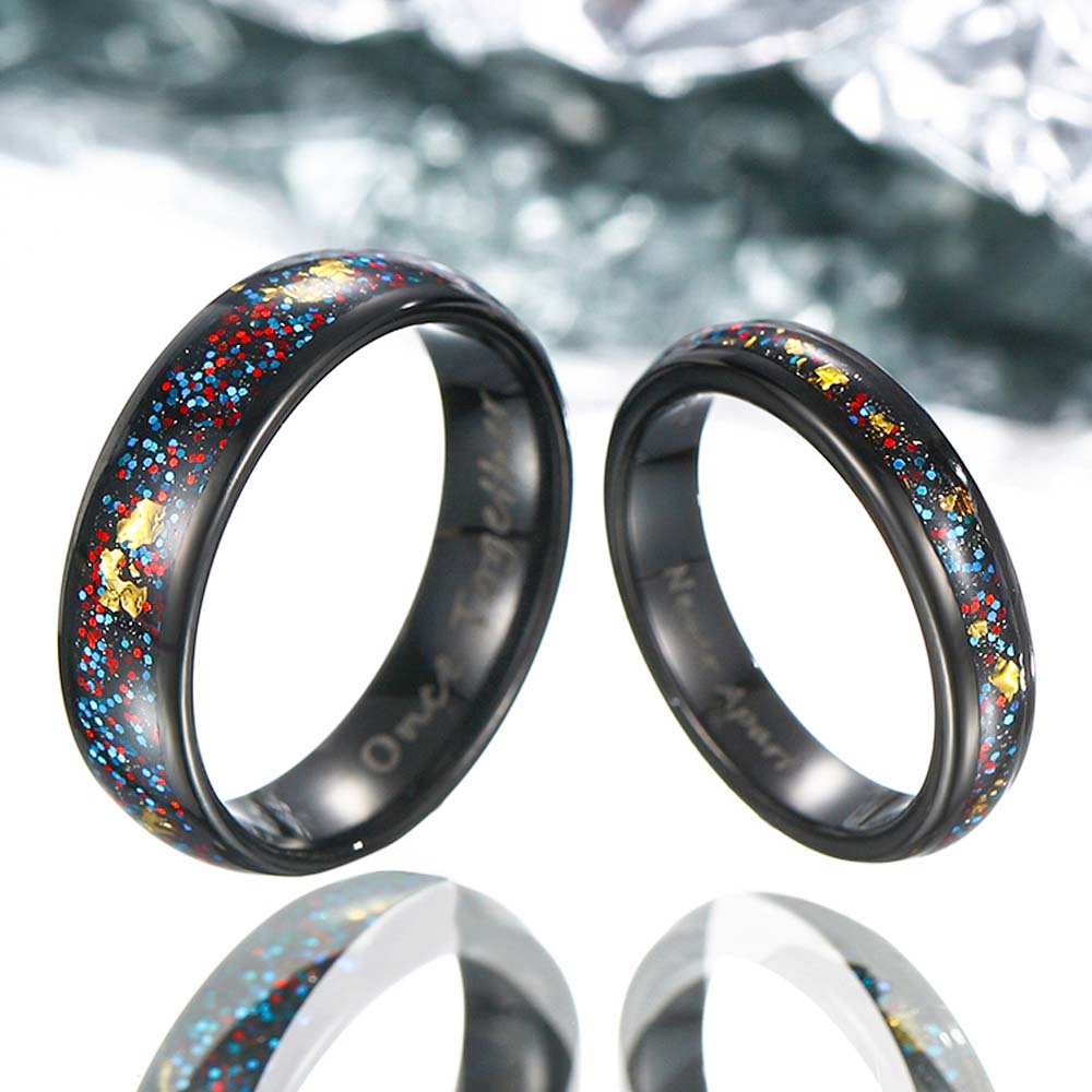 【Paar】Wolfram Ring mit Gold Blatt und Sandstein - Künstlerische Inspiration